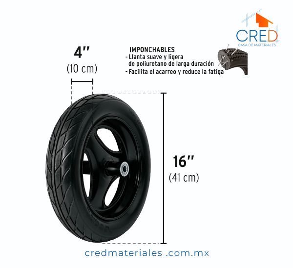 Carretilla 6ft3 Imponchable, bastidor tubular, Truper Expert - Imagen 5