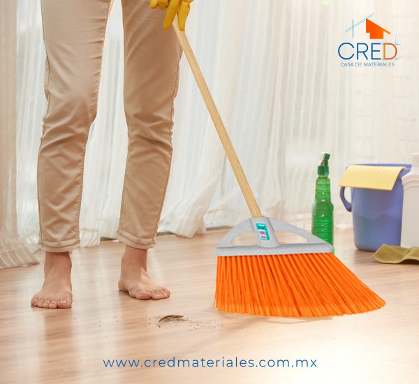 Escoba chica tipo abanico, bastón de madera - Imagen 5