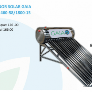 Calentador Solar marca GAIA 15 tubos 4 personas Capacidad de Tanque 126 LT tubos de 40 LT