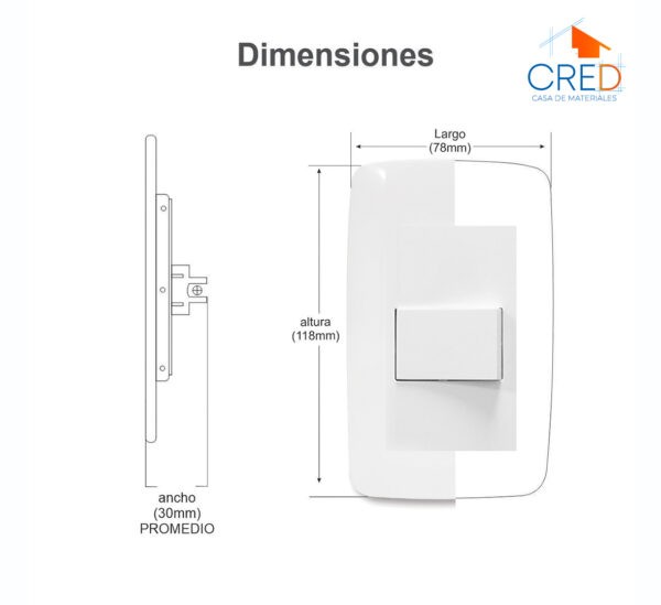 PLACA CON INTERRUPTOR SENCILLO - Imagen 3