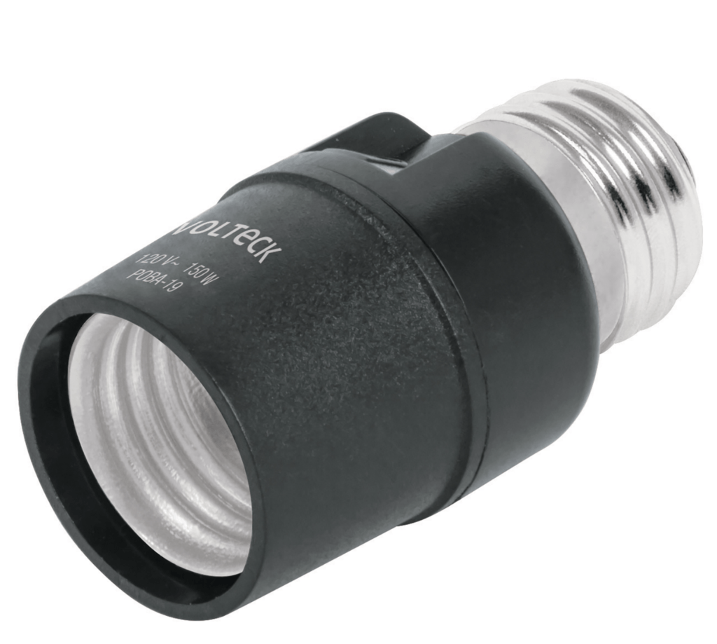 Soquet o Portalámpara de pvc, con sensor de luz marca Volteck