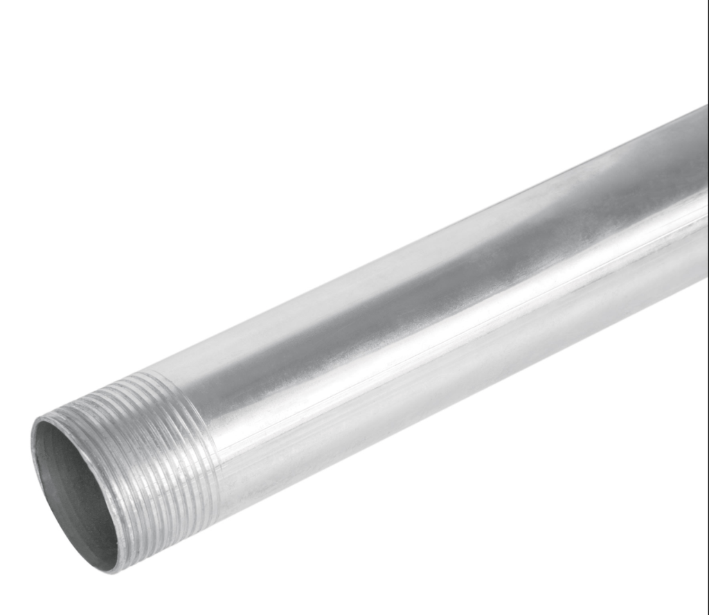 Tubo de acero roscado de 3 m pared gruesa, 1-1/4″ marca Volteck