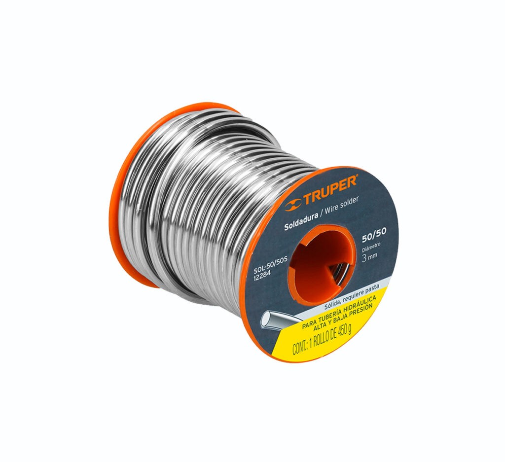 Soldadura sólida 50/50 para tuberia hidráulica, 450g