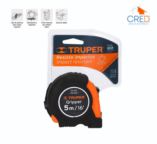 Flexómetro gripper contra impactos, Truper - Imagen 5