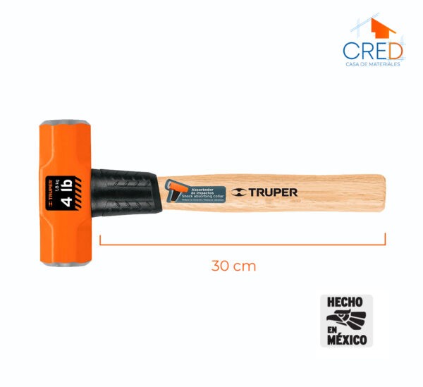 Marro octagonal 3 lb, mango de madera 12", Truper - Imagen 4