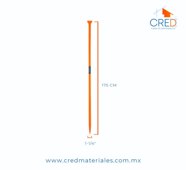 BARRETA DE PUNTA DE 1-1/4" X 175CM - Truper - Imagen 3