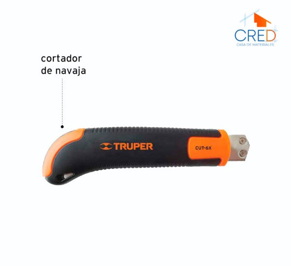Cutter 18 Mm Profesional Con Alma Metálica Y Grip, Truper - Imagen 3