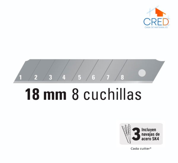 Cutter 18 Mm Profesional Con Alma Metálica Y Grip, Truper - Imagen 4