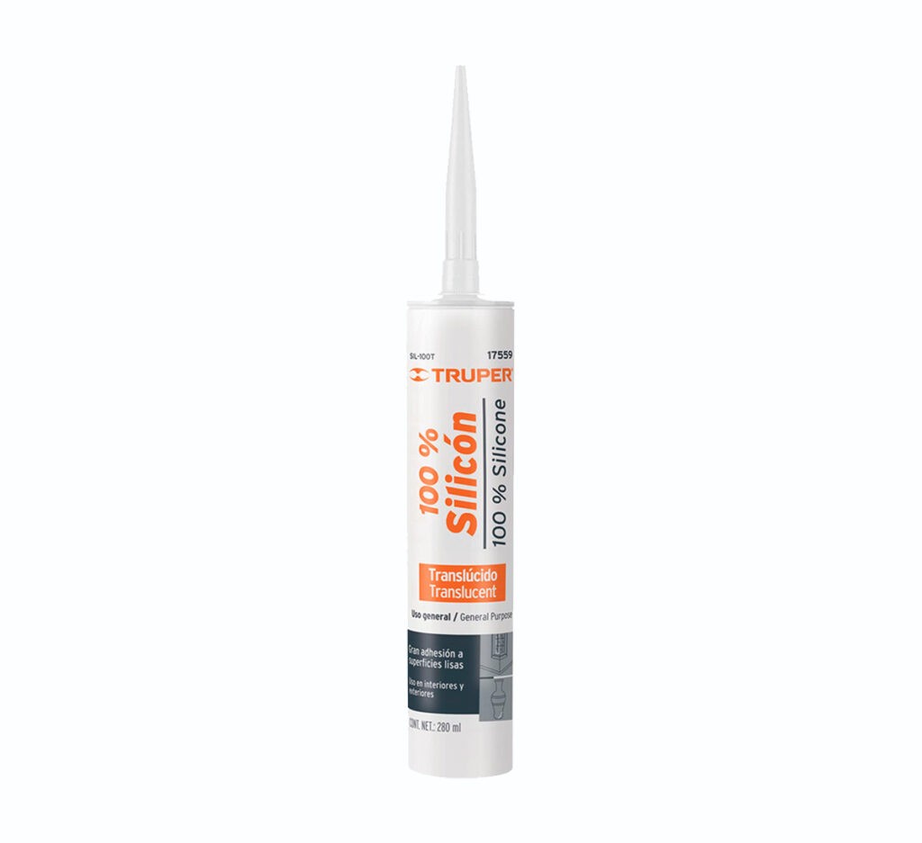 Sellador Transparente 100% Silicón De 280 Ml, Truper