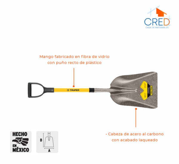 Pala Carbonera Tru Glass, Mango Fibra De Vidrio - Imagen 3
