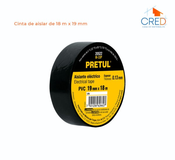 Cinta De Aislar De 18 M X 19 Mm, Negra, Pretul - Imagen 2