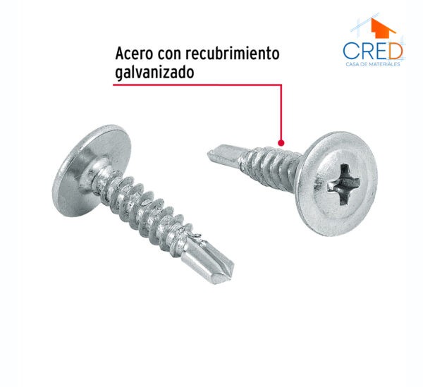 Bolsa con 100 pijas cabeza cruz, punta de broca 3/4", Fiero - Imagen 3
