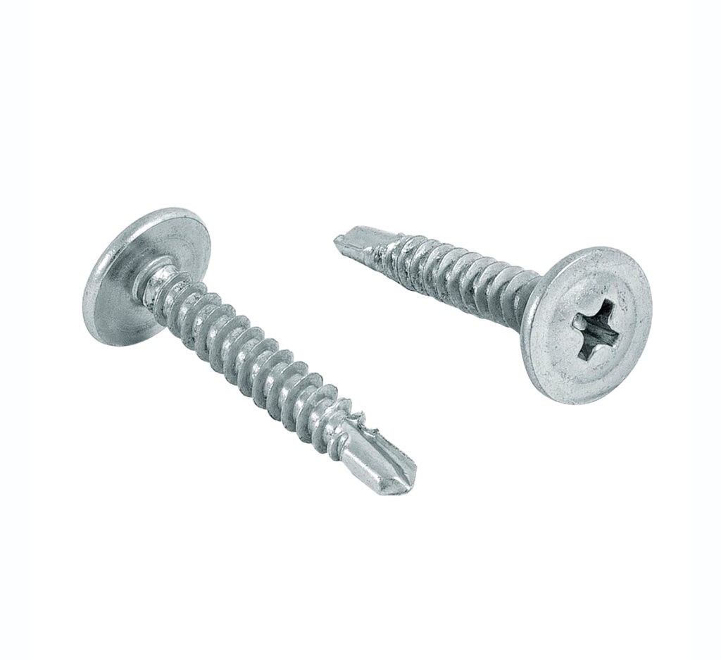 Bolsa con 100 pijas cabeza cruz, punta de broca 1″, Fiero