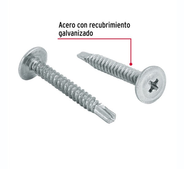 Bolsa con 100 pijas cabeza cruz, punta de broca 1-1/4" - Imagen 3