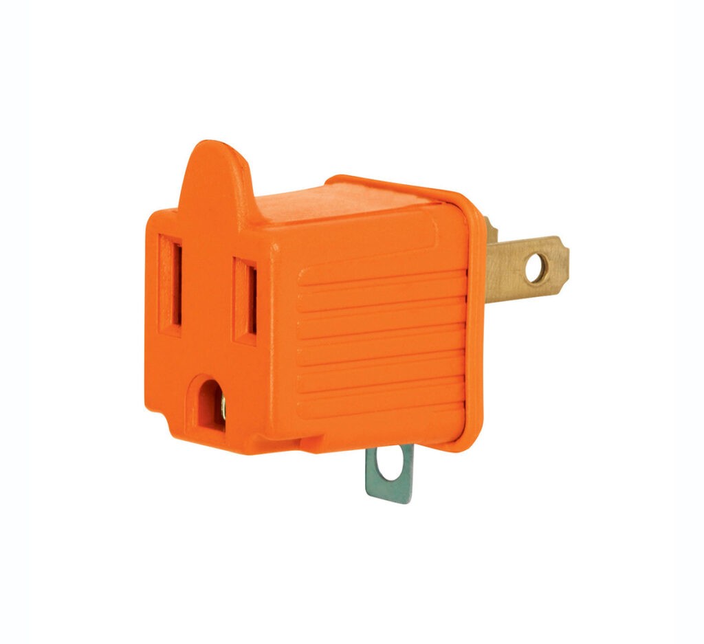 Adaptador 3 a 2, naranja, a granel, Volteck