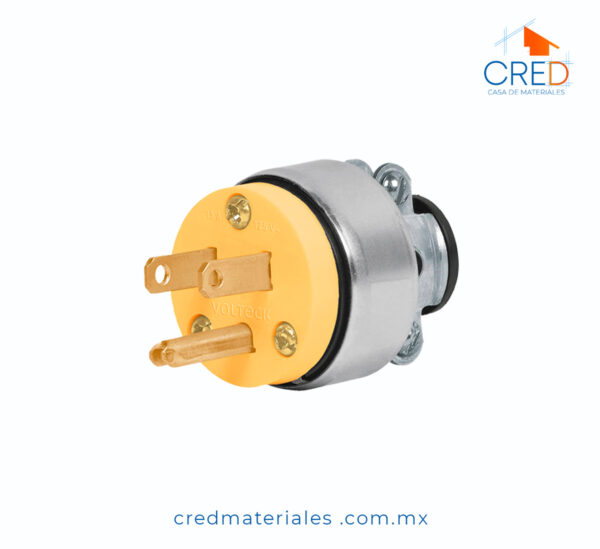 Clavija Industrial Blindada Aterrizada, 2 Polos+tierra, Voltek