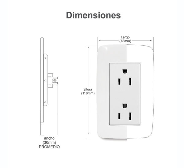 Placa Con Toma De Corriente 2p+t, Jwj - Imagen 3