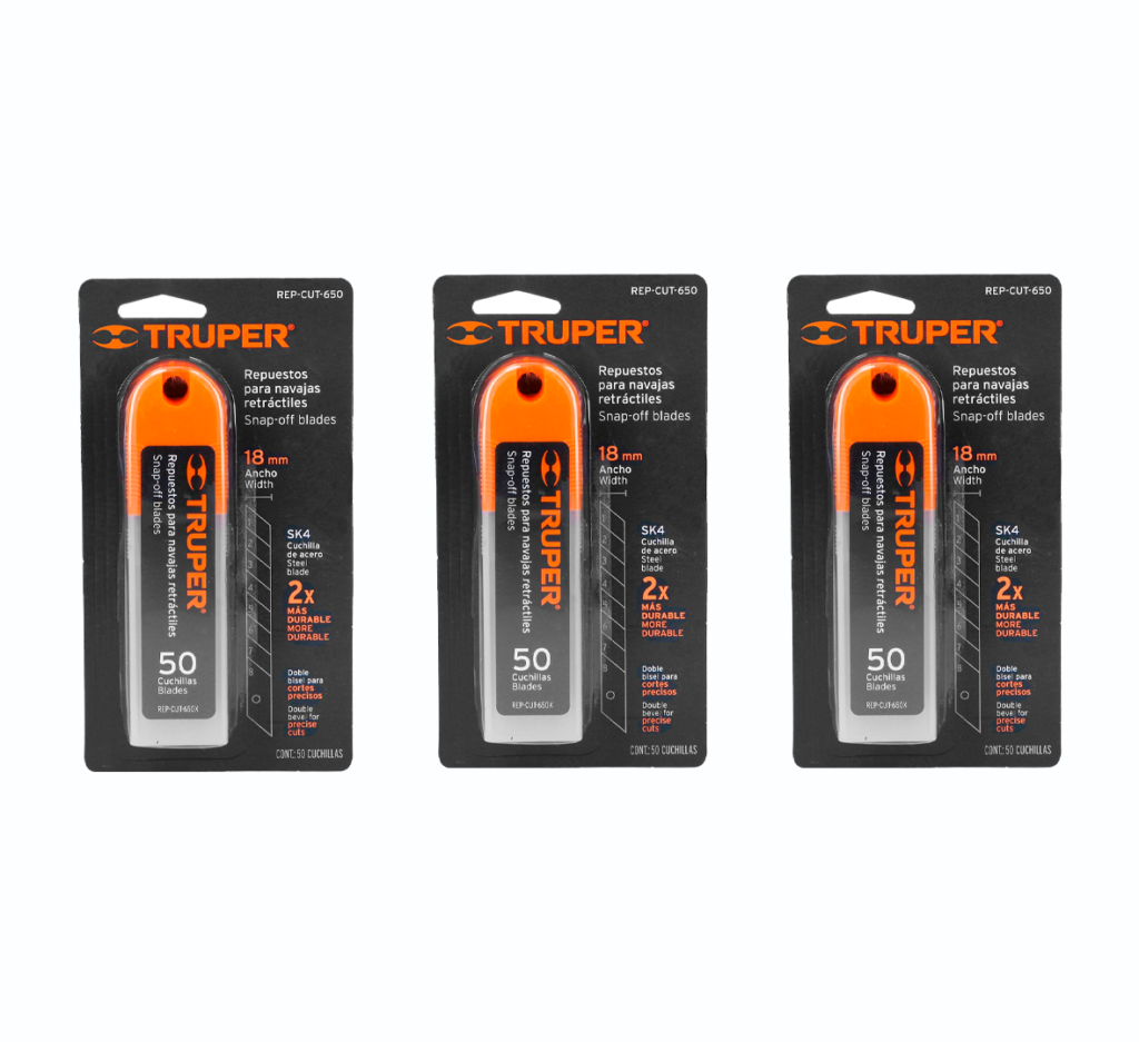 Cuchillas Para Cutter Sk4 De 18 Mm  Paquete Con 150 , Truper