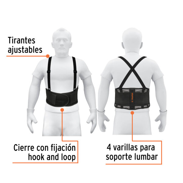 Faja Lumbar De Malla Transpirable, Talla M, Truper 2pz - Imagen 2