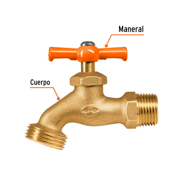 Llave de nariz para jardín, 1/2", a granel, Truper - Imagen 3