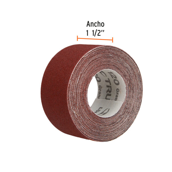 Lija para plomero grano 120 ancho 1-1/2" Rollo 5m - Imagen 4