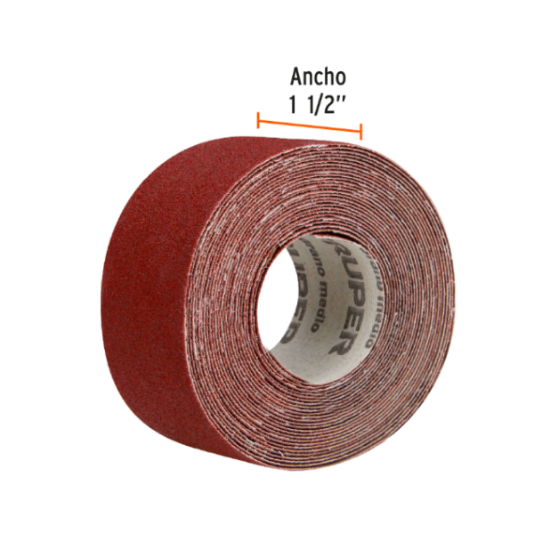 Rollo de 5 m de lija para plomero grano 100 ancho 1-1/2" - Imagen 2