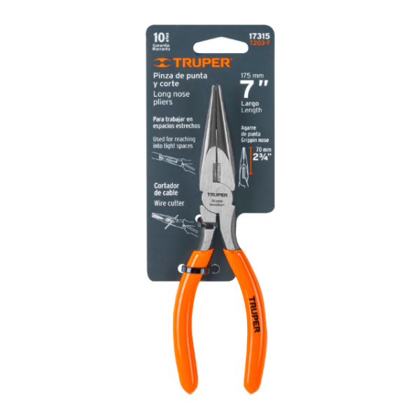 Pinza de punta y corte 7" mango de PVC, Truper - Imagen 5