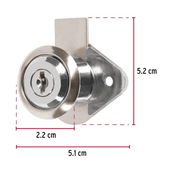 Cerradura Para Mueble, Modelo 21, Cromo, Hermex - Imagen 5