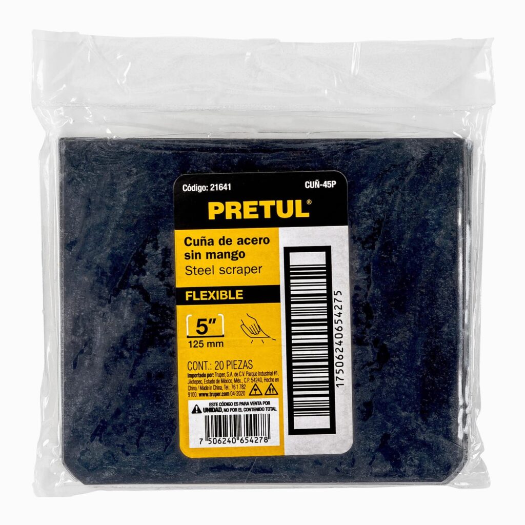 Cuña de 4″ x 5″ sin mango, bolsa con 20 piezas, Pretul