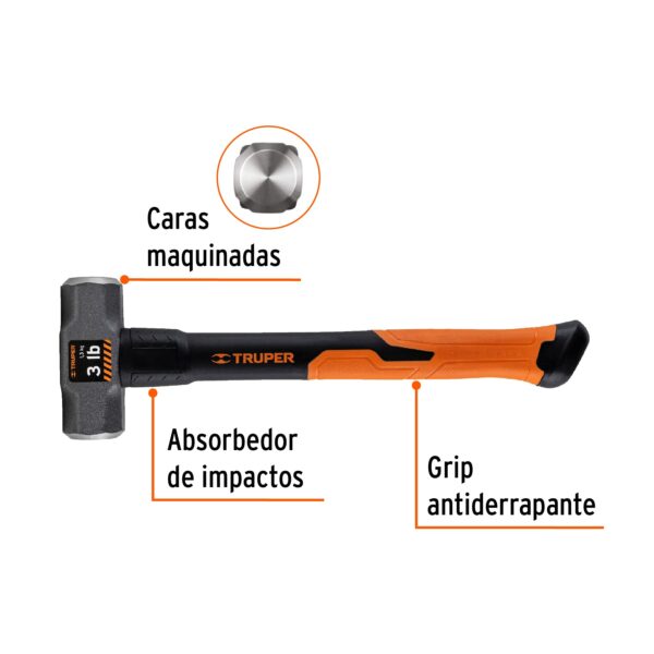 Marro Octagonal 3 Lbs, Mango Fibra De Vidrio Truper - Imagen 3