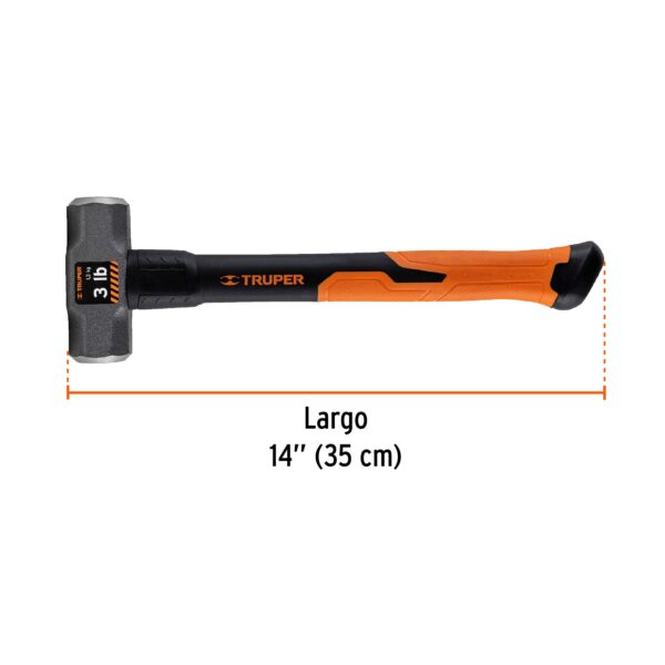 Marro Octagonal 3 Lbs, Mango Fibra De Vidrio Truper - Imagen 4