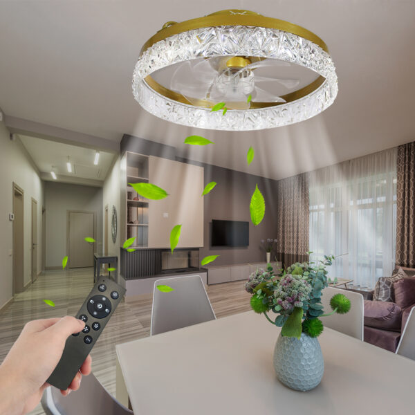 Ventilador Con Luz Led 3 Tono Luz Control Remoto - Imagen 3