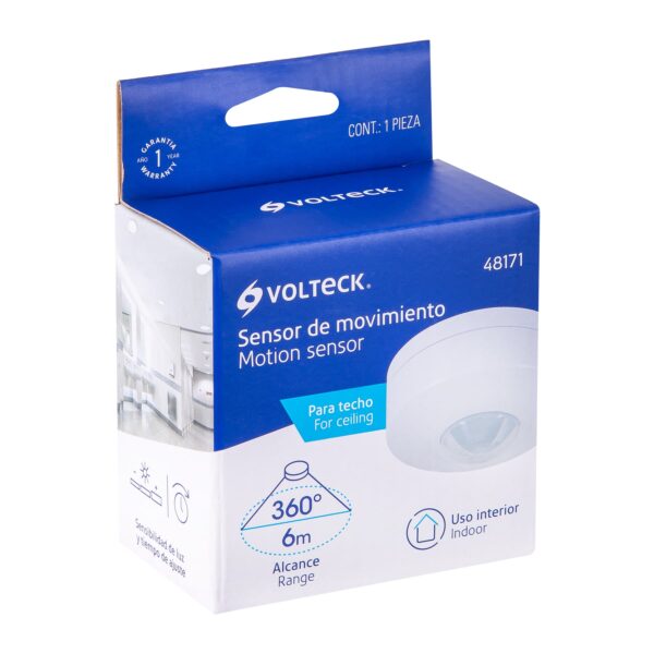 Sensor de movimiento para techo, alcance 6 m, Volteck - Imagen 4